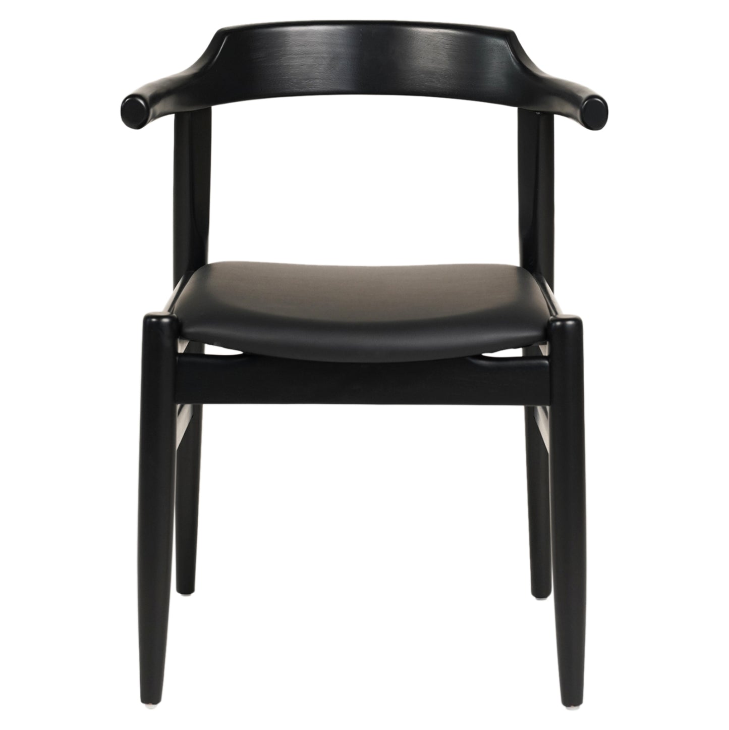 Dining Chair Cersei Hm9946.02 Rubberwood & Pu In Black 57x54x74hcm.
