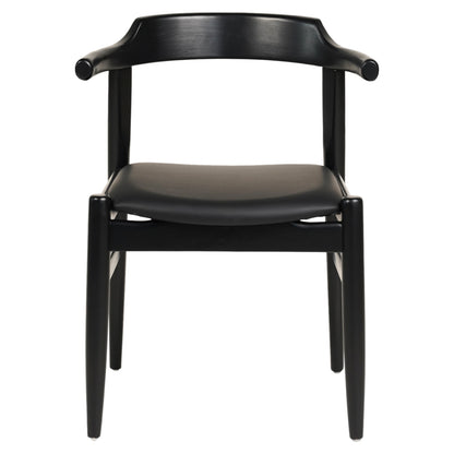 Dining Chair Cersei Hm9946.02 Rubberwood & Pu In Black 57x54x74hcm.
