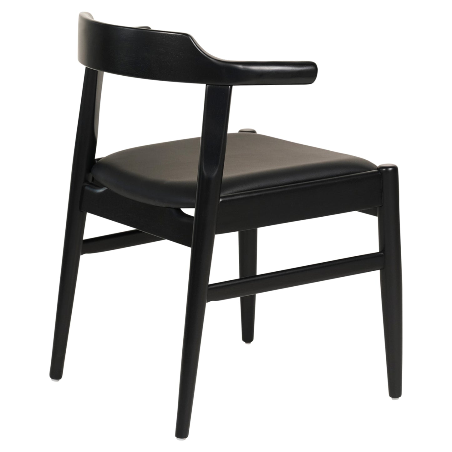 Dining Chair Cersei Hm9946.02 Rubberwood & Pu In Black 57x54x74hcm.