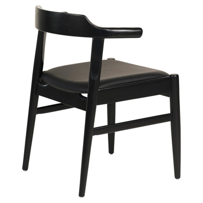 Dining Chair Cersei Hm9946.02 Rubberwood & Pu In Black 57x54x74hcm.