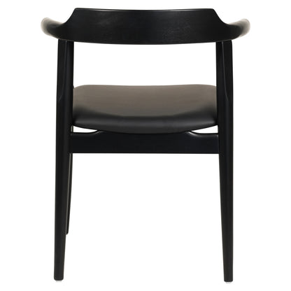 Dining Chair Cersei Hm9946.02 Rubberwood & Pu In Black 57x54x74hcm.