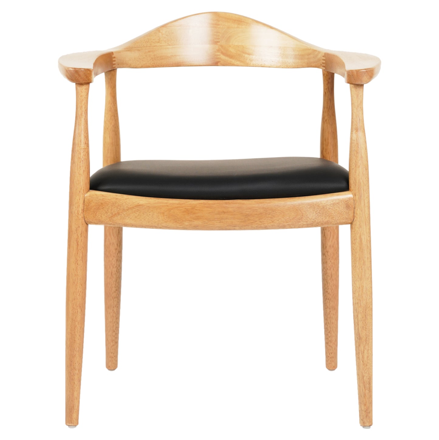 Dining Chair Ador Hm9948.01 Rubberwood In Oak Color & Black Pu 62x54x76,5hcm.