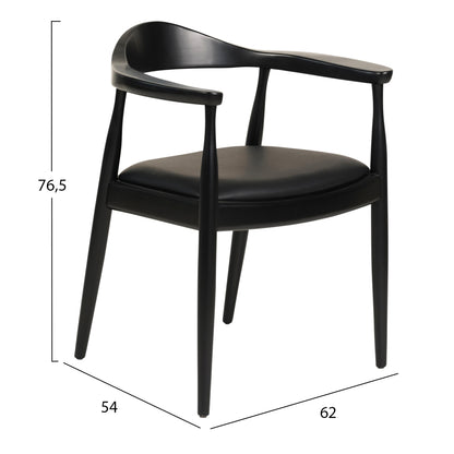 Dining Chair Ador Hm9948.02 Rubberwood & Pu-black 62x54x76,5hcm.