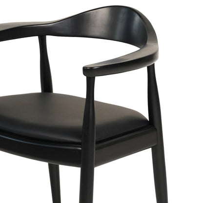 Dining Chair Ador Hm9948.02 Rubberwood & Pu-black 62x54x76,5hcm.