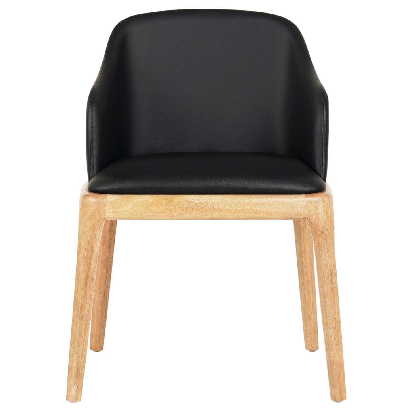 Dining Chair Furlan ΗΜ9949.01 Rubberwood In Oak-black Pu 54,5x58x78hcm.