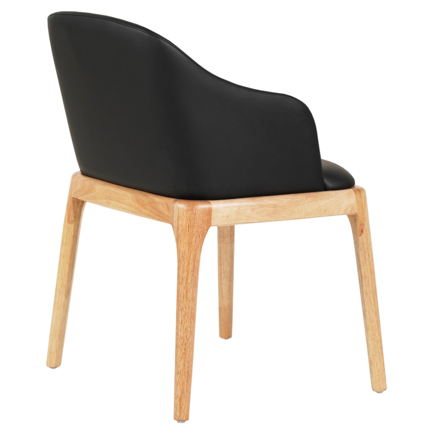 Dining Chair Furlan ΗΜ9949.01 Rubberwood In Oak-black Pu 54,5x58x78hcm.