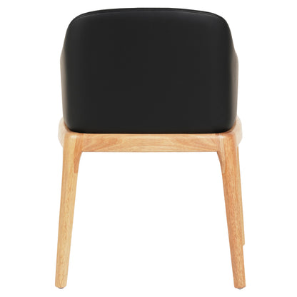 Dining Chair Furlan ΗΜ9949.01 Rubberwood In Oak-black Pu 54,5x58x78hcm.