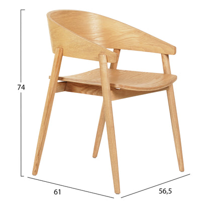 Dining Chair Canop Hm9950.01 Ashwood In Light Oak Color 56,5x61x74hcm.