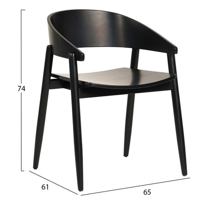 Dining Chair Canop Hm9950.02 Ashwood In Black Color 56,5x61x74hcm.