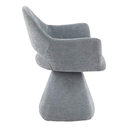 Swivel Dining Chair Sima Hm18360.01 Linen Fabric In Grey 64x61x84.5hcm