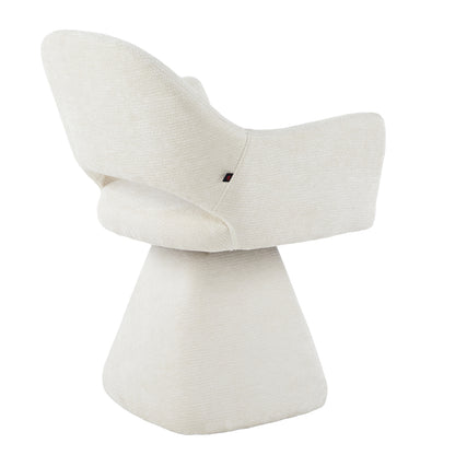 Swivel Dining Chair Sima Hm18360.02 Linen Fabric In Ecru 64x61x84.5hcm