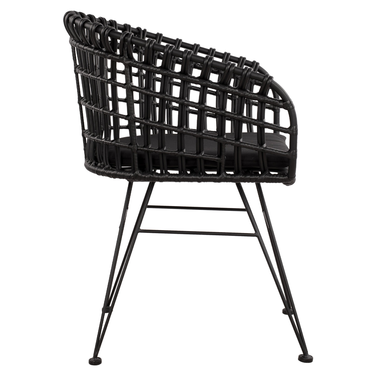 Armchair Nest Type Metallic Allegra Hm5456.02 Wicker Black 59x56.5x83cm