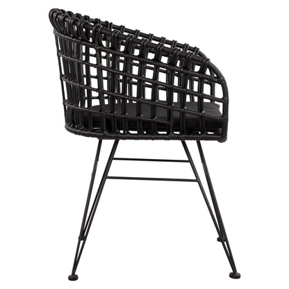 Armchair Nest Type Metallic Allegra Hm5456.02 Wicker Black 59x56.5x83cm