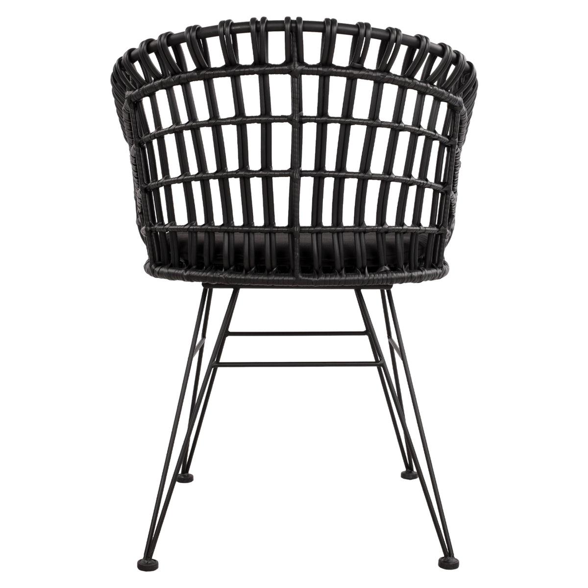 Armchair Nest Type Metallic Allegra Hm5456.02 Wicker Black 59x56.5x83cm