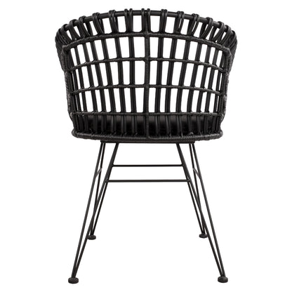 Armchair Nest Type Metallic Allegra Hm5456.02 Wicker Black 59x56.5x83cm