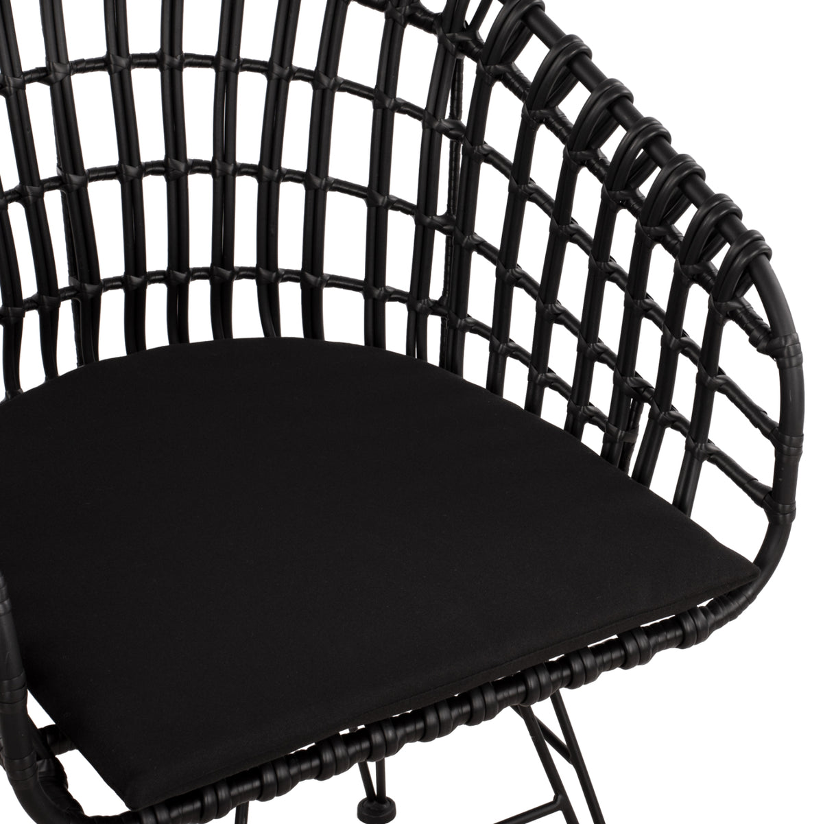 Armchair Nest Type Metallic Allegra Hm5456.02 Wicker Black 59x56.5x83cm