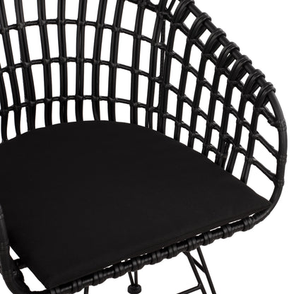 Armchair Nest Type Metallic Allegra Hm5456.02 Wicker Black 59x56.5x83cm