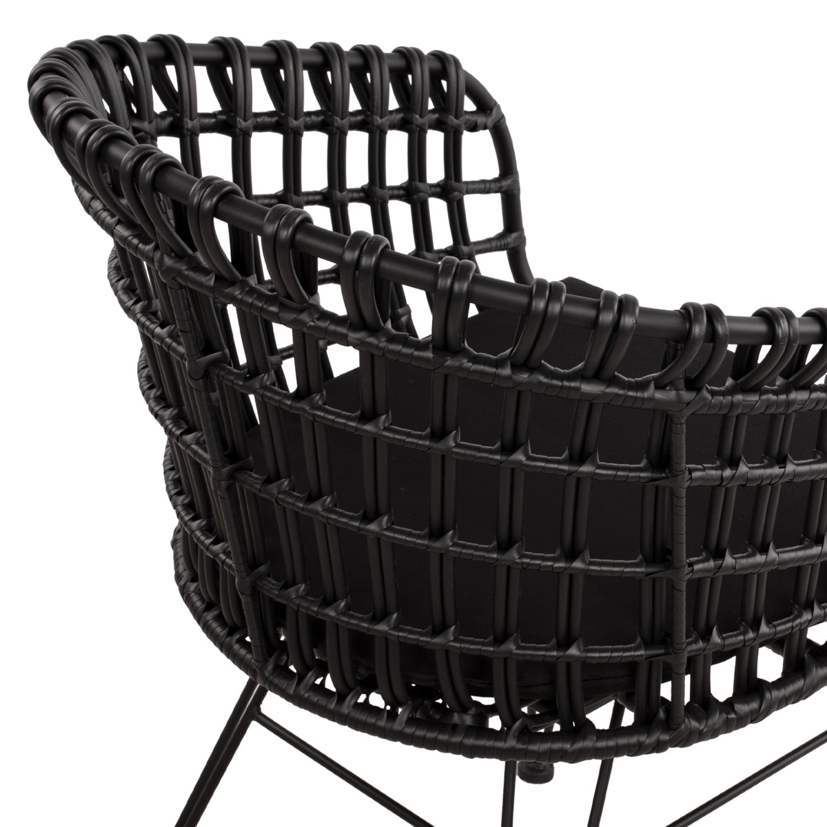 Armchair Nest Type Metallic Allegra Hm5456.02 Wicker Black 59x56.5x83cm
