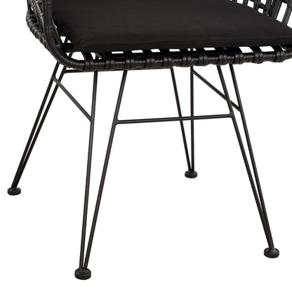 Armchair Nest Type Metallic Allegra Hm5456.02 Wicker Black 59x56.5x83cm