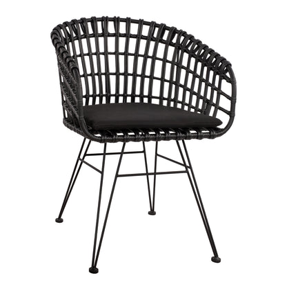 Armchair Nest Type Metallic Allegra Hm5456.02 Wicker Black 59x56.5x83cm