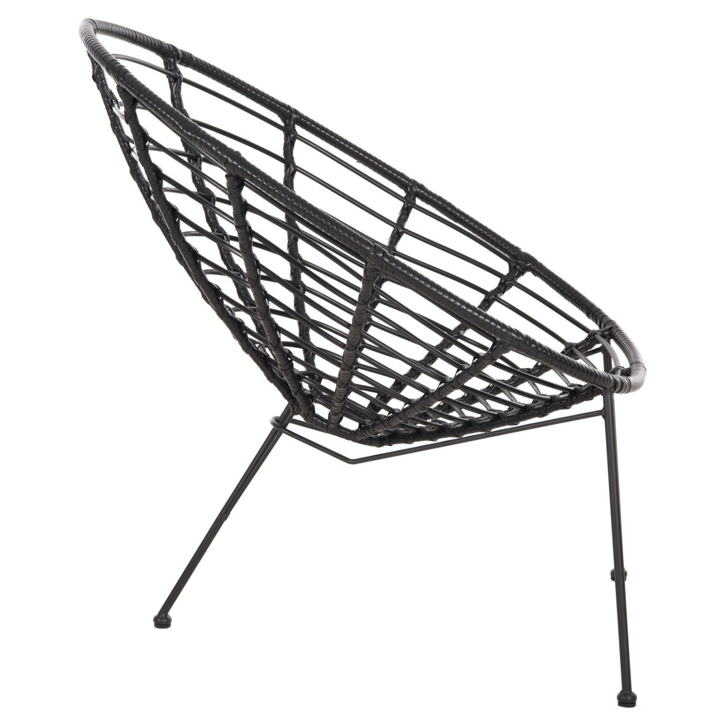 Armchair Nest-type Allegra Hm5458.12 Black Metal-wicker In Black 73x78x88h Cm.
