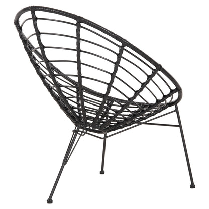 Armchair Nest-type Allegra Hm5458.12 Black Metal-wicker In Black 73x78x88h Cm.
