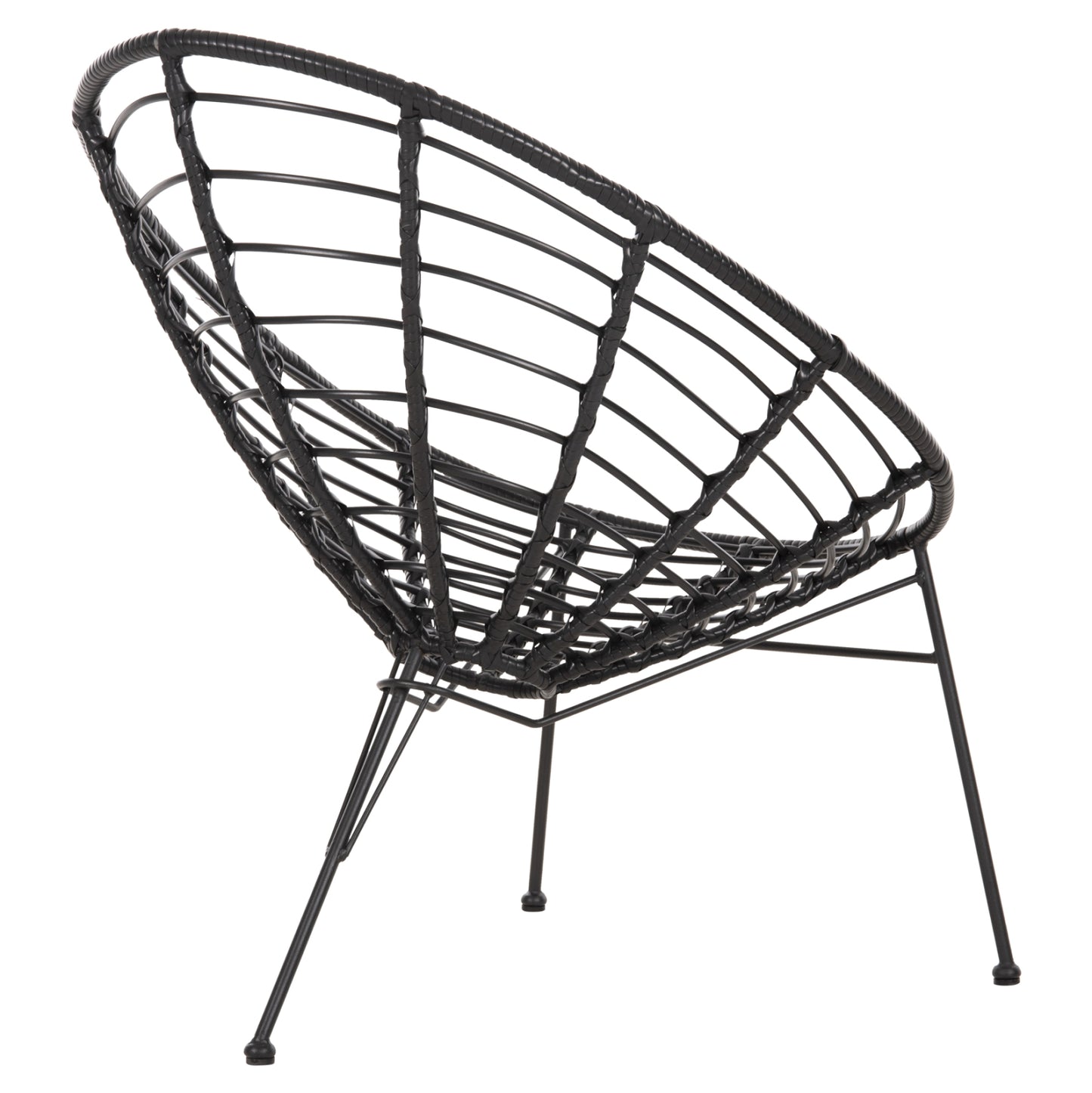 Armchair Nest-type Allegra Hm5458.12 Black Metal-wicker In Black 73x78x88h Cm.