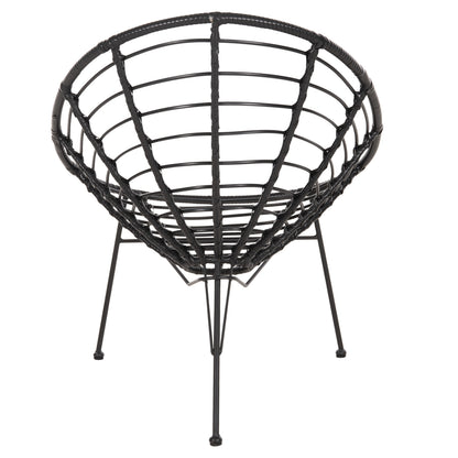 Armchair Nest-type Allegra Hm5458.12 Black Metal-wicker In Black 73x78x88h Cm.