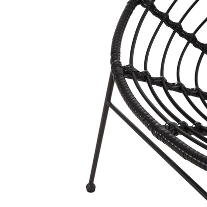 Armchair Nest-type Allegra Hm5458.12 Black Metal-wicker In Black 73x78x88h Cm.