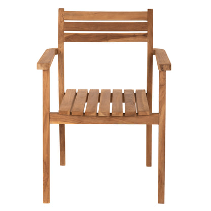 Armchair Erietta Hm9534 Teak Wood In Natural Color Stackable 60x54x87hcm.