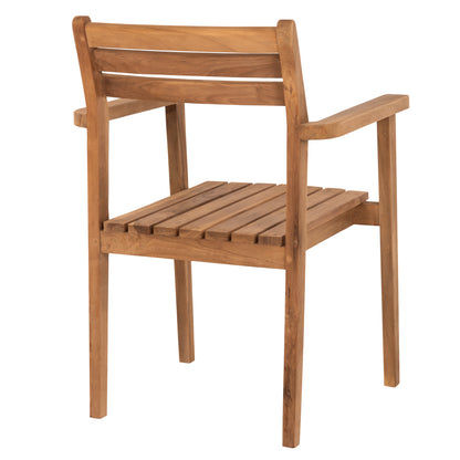 Armchair Erietta Hm9534 Teak Wood In Natural Color Stackable 60x54x87hcm.