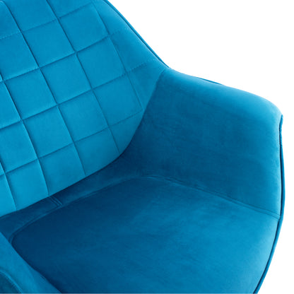 Armchair Benjamin From Turquoise Velvet With Metallic Legs Hm8682.09 69x68x78 Cm.