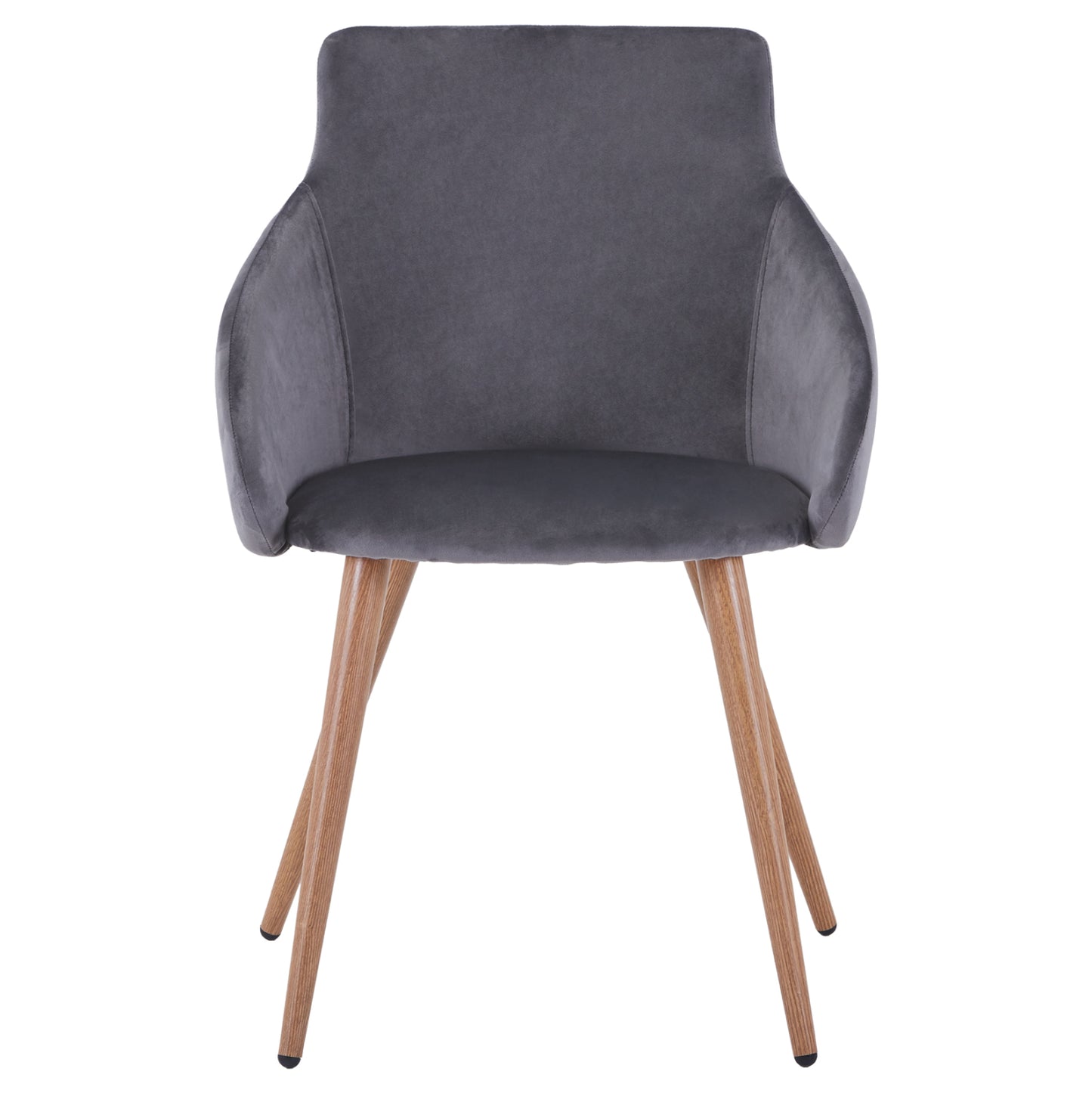 Armchair Ivy Velvet Grey And Metallic Legs Hm8546.01 55x55x80 Cm