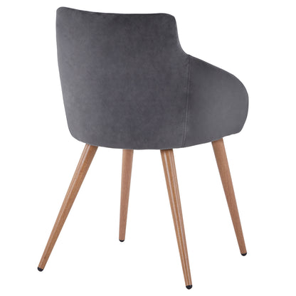 Armchair Ivy Velvet Grey And Metallic Legs Hm8546.01 55x55x80 Cm