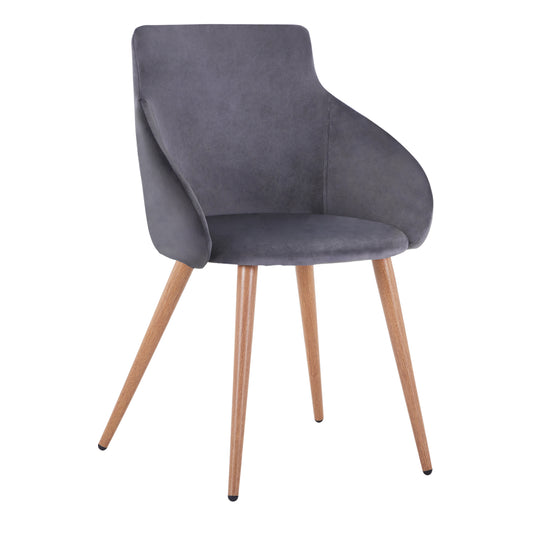 Armchair Ivy Velvet Grey And Metallic Legs Hm8546.01 55x55x80 Cm