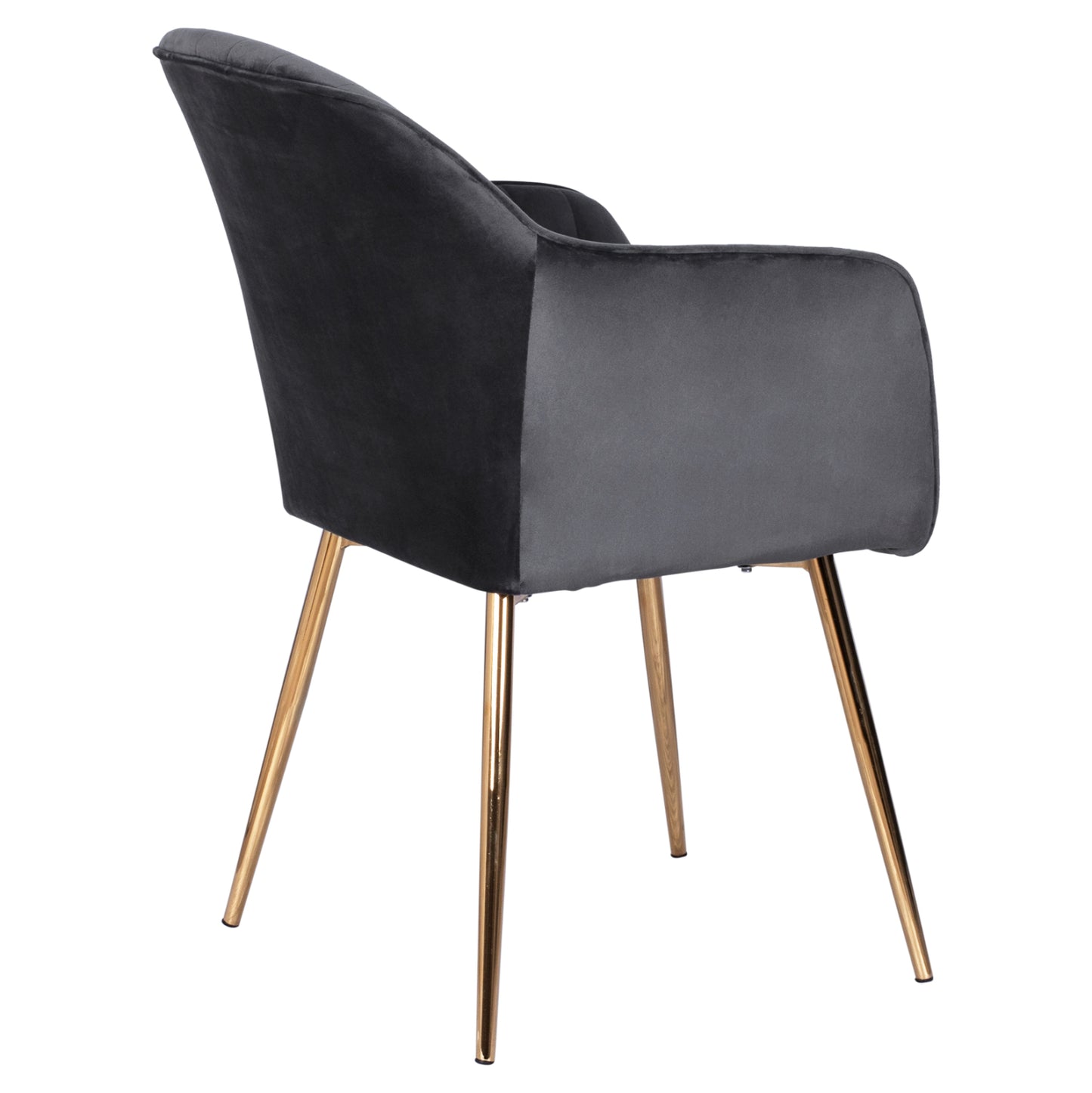 Armchair Sawyer Hm8523.01 From Velvet Grey With Gold Legs 55x60x83 Cm.