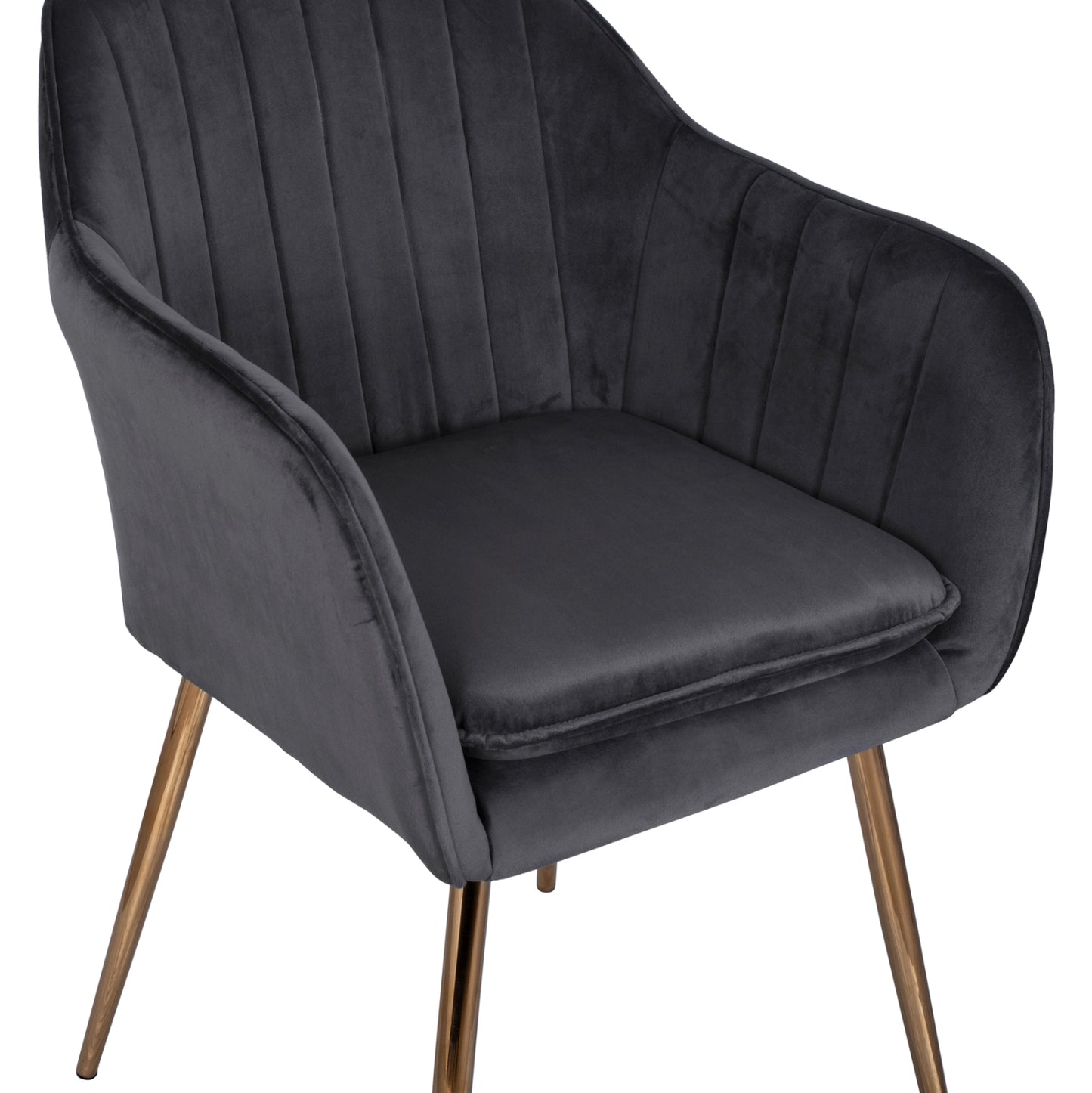 Armchair Sawyer Hm8523.01 From Velvet Grey With Gold Legs 55x60x83 Cm.