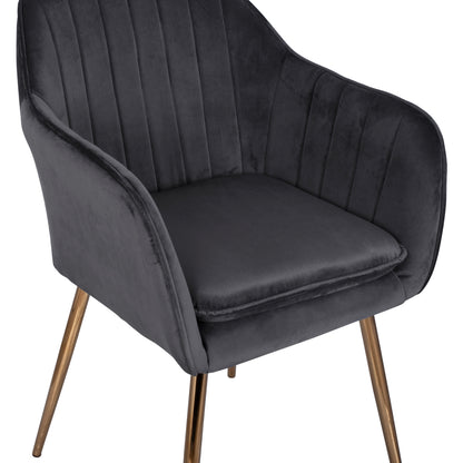 Armchair Sawyer Hm8523.01 From Velvet Grey With Gold Legs 55x60x83 Cm.