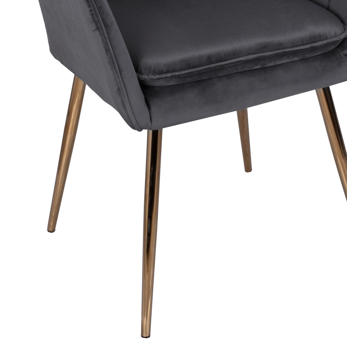 Armchair Sawyer Hm8523.01 From Velvet Grey With Gold Legs 55x60x83 Cm.