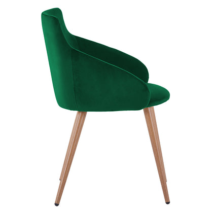 Armchair Ivy Velvet Green And Metallic Legs Hm8546.03 55x55x80 Cm