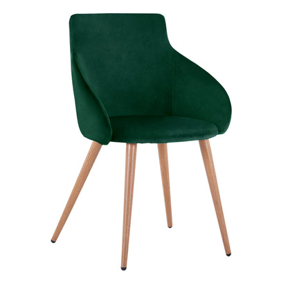 Armchair Ivy Velvet Green And Metallic Legs Hm8546.03 55x55x80 Cm