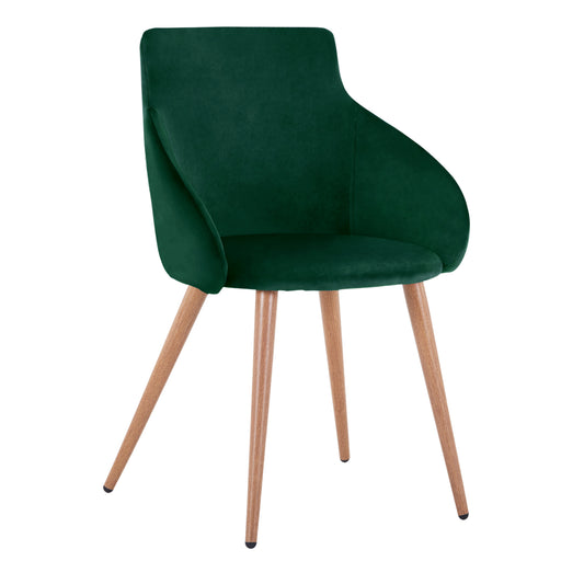 Armchair Ivy Velvet Green And Metallic Legs Hm8546.03 55x55x80 Cm