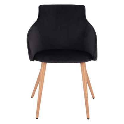 Armchair Ivy Velvet Black With Metallic Legs Hm8546.04 53x55x79cm