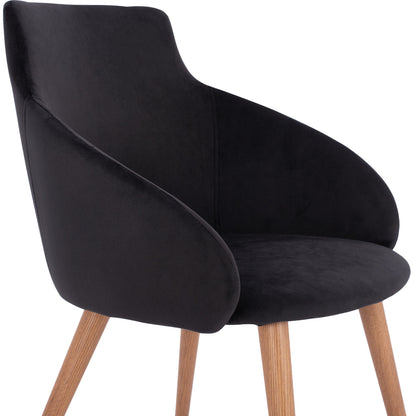 Armchair Ivy Velvet Black With Metallic Legs Hm8546.04 53x55x79cm