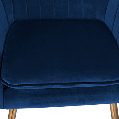 Armchair Sawyer Hm8523.08 From Velvet Blue With Gold Legs 55Χ60Χ83cm
