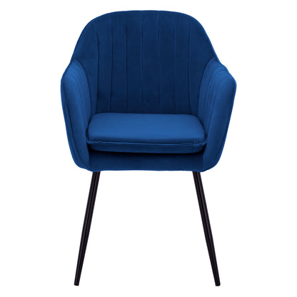 Armchair Sawyer Velvet Blue With Black Legs Hm8523.18 53x60x76cm