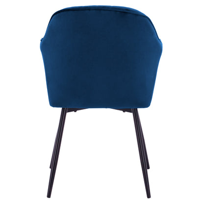 Armchair Sawyer Velvet Blue With Black Legs Hm8523.18 53x60x76cm