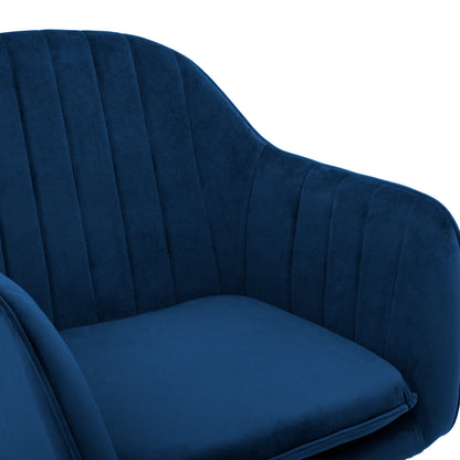 Armchair Sawyer Velvet Blue With Black Legs Hm8523.18 53x60x76cm