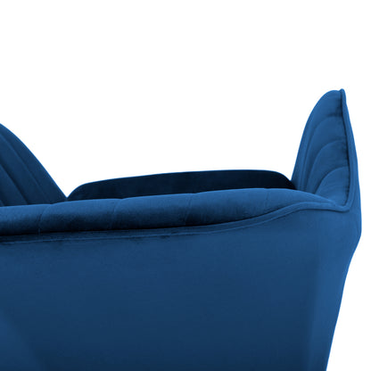 Armchair Sawyer Velvet Blue With Black Legs Hm8523.18 53x60x76cm