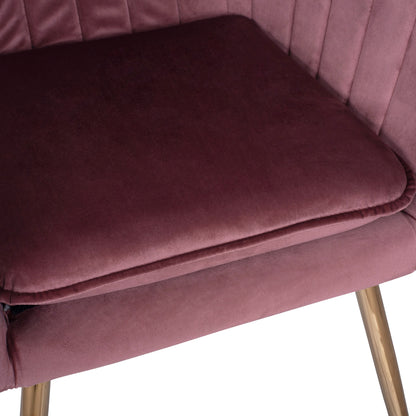 Velvet Armchair Sawyer Hm8523.02 In Dusty Pink With Golden Legs 55x60x83 Cm